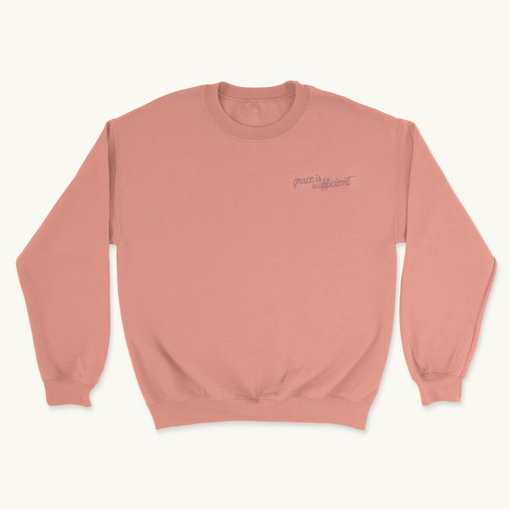 Grace Is Sufficient Embroidered Sweatshirt