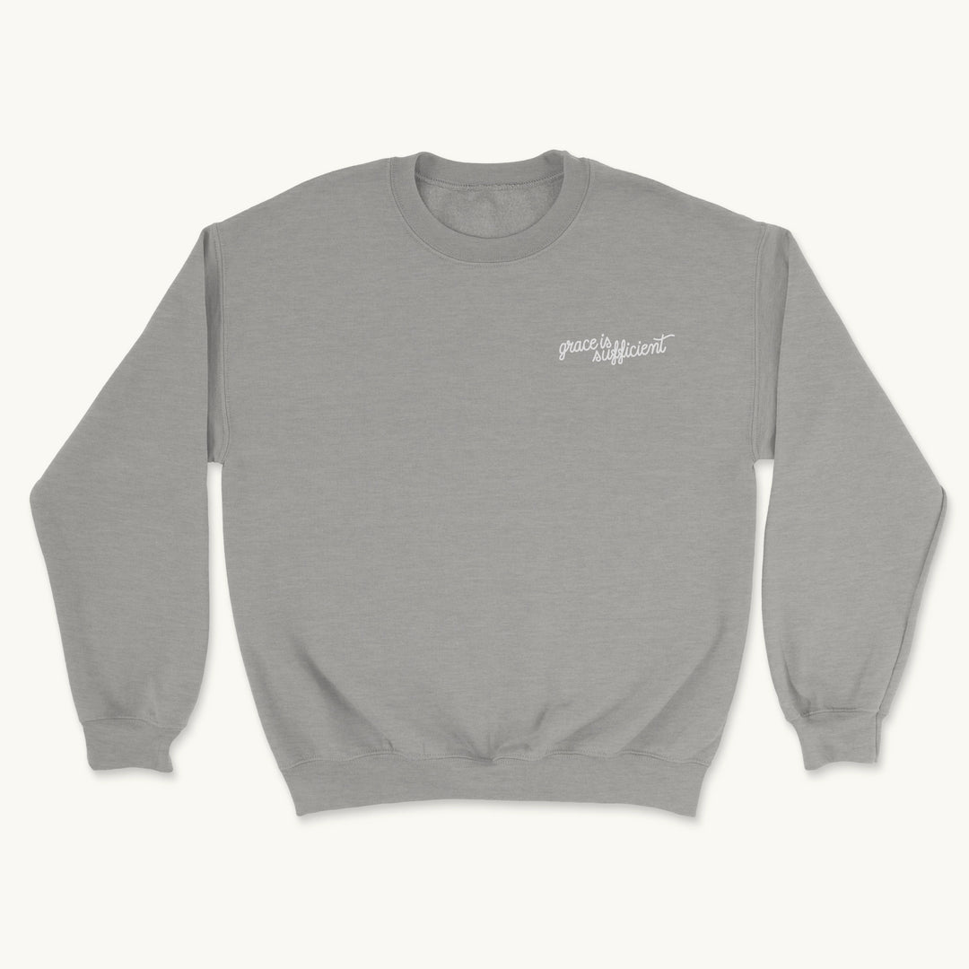 Grace Is Sufficient Embroidered Sweatshirt